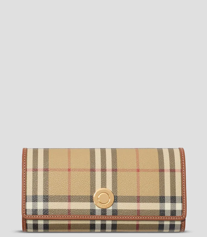 Cartera continental Check Mujer