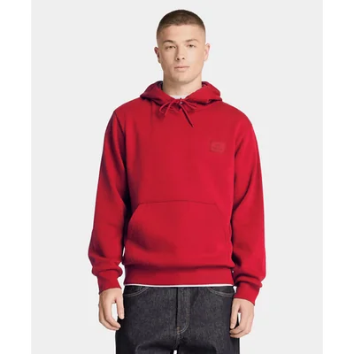 Sudadera con gorro y logo de silicona para hombre, Rojo