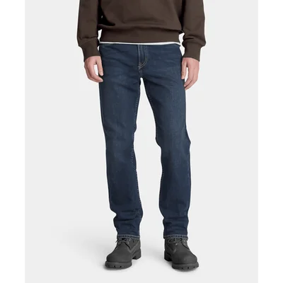 Pantalón de mezclilla recto para hombre, Azul