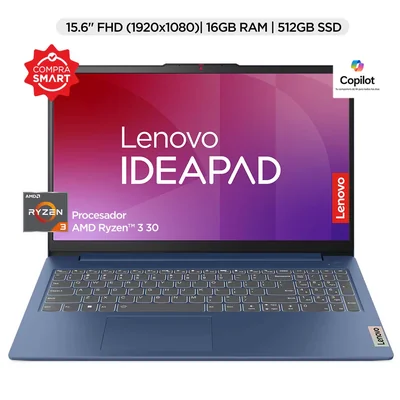 Laptop Lenovo Ideapad Slim 3 15Amn8 15.6" Fhd Amd Ryzen 3 16Gb Ram 512Gb Ssd