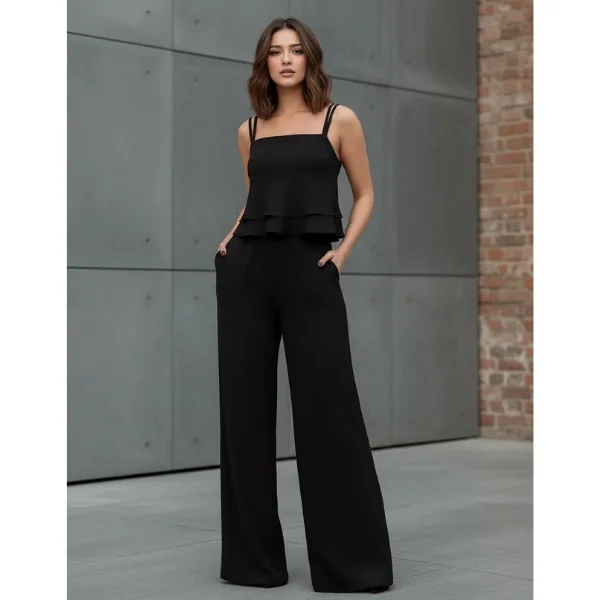 Conjunto de Camisola y Pantalón para Mujer – Casual Elegante con Volantes
