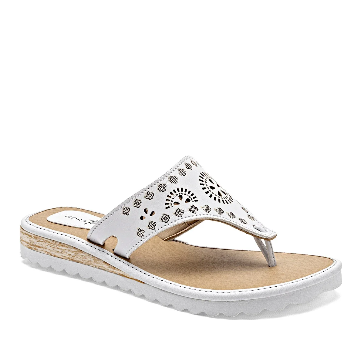 Mora Tierra sandalia para mujer blanco cod 132513-E