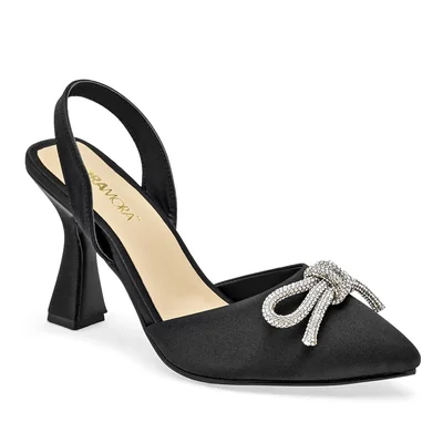 Moramora zapatilla para mujer negro satin plata cod 121845-E