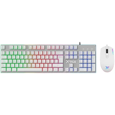 Kit xtreme pc battle chief teclado mouse usb blanco metálico