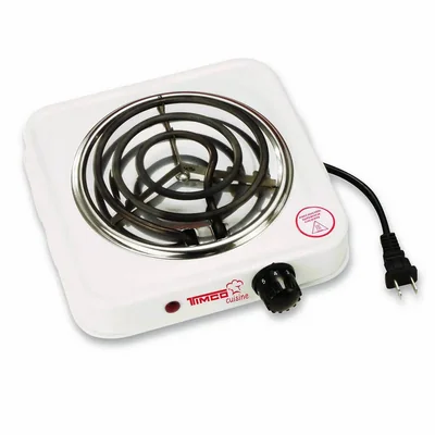 Timco PE-01 Parrilla Eléctrica de 1 Quemador, color blanco