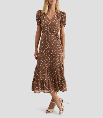 Vestido midi con estampado Mujer