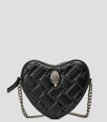 Bolsa Crossbody en piel vacuna Kensington Heart con pespuntes Mujer