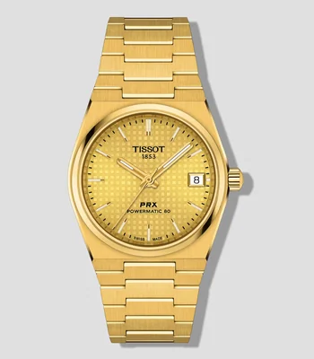 Reloj Unisex T-Classic PRX Powermatic 80 De vestir, Dorado