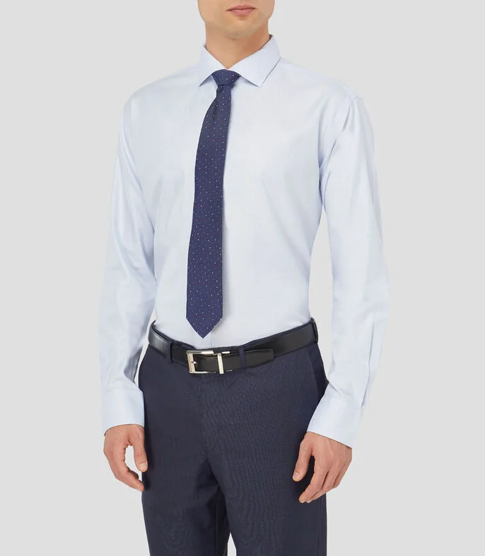 Camisa con microdiseño manga larga Hombre
