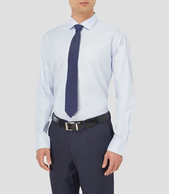 Camisa con microdiseño manga larga Hombre
