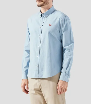 Camisa lisa manga larga Hombre