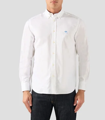 Camisa lisa con manga larga Hombre