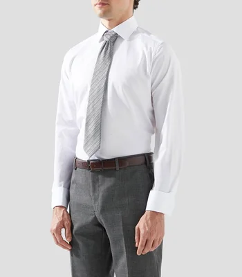 Camisa smoking con microdiseño manga larga Hombre