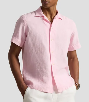 Camisa lisa manga corta Hombre