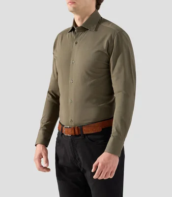 Camisa lisa manga larga Hombre