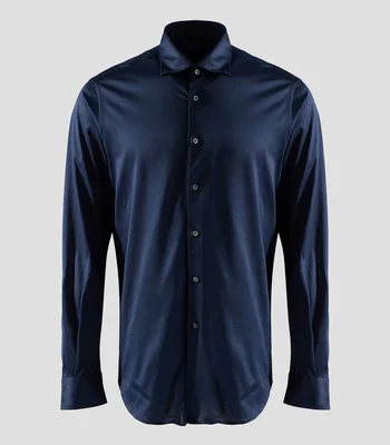 Camisa de vestir lisa de manga larga Hombre