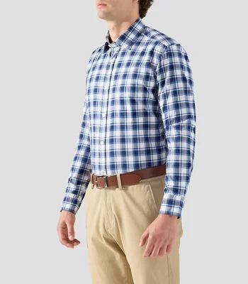 Camisa a cuadros manga larga Hombre