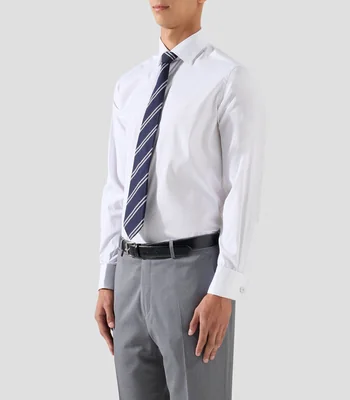 Camisa de vestir lisa con manga larga Hombre