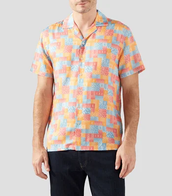 Camisa estampada manga corta Hombre