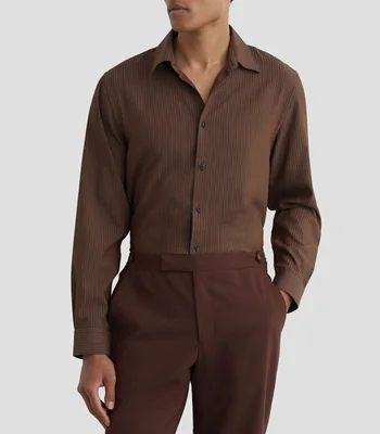 Camisa rayas manga larga Hombre