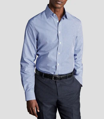 Camisa de vestir a rayas manga larga Hombre