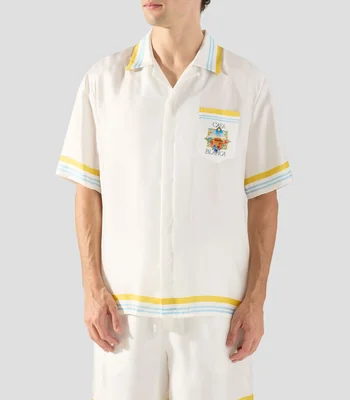 Camisa de rayas y manga corta Hombre