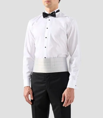 Camisa smoking con líneas manga larga Hombre