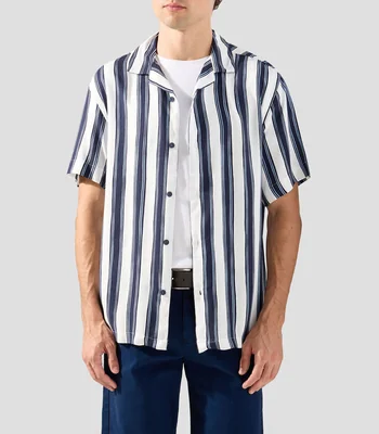 Camisa de rayas manga corta Hombre
