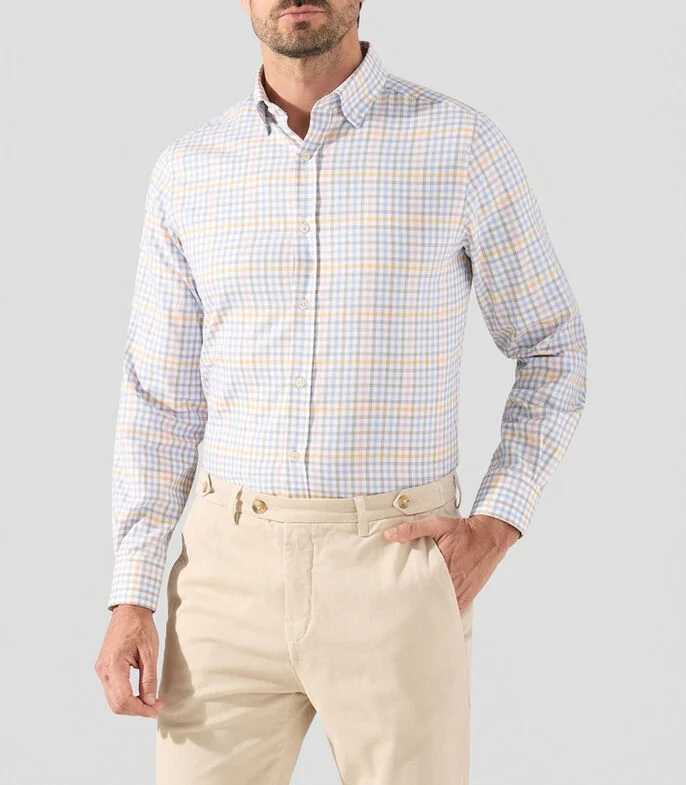 Camisa a cuadros manga larga Hombre