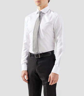 Camisa de vestir lisa manga larga Hombre