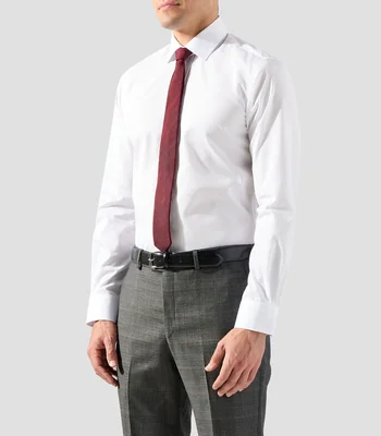 Camisa de vestir sólida manga larga Hombre