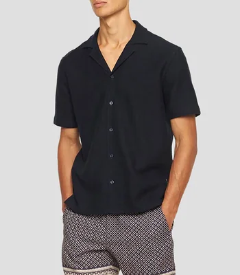 Camisa para playa de diseño liso manga corta Maitan Open Wave Hombre