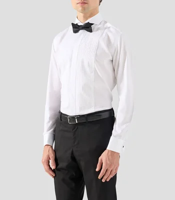 Camisa de vestir líneas con manga larga Hombre