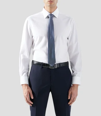 Camisa de vestir lisa manga larga Hombre
