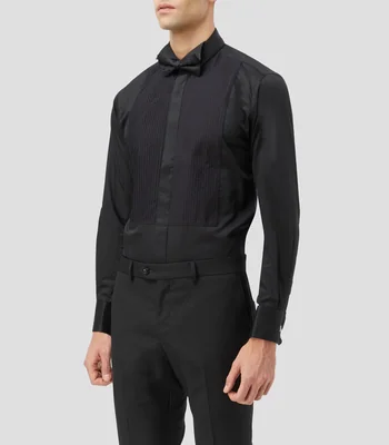 Camisa Smoking manga larga lisa Hombre