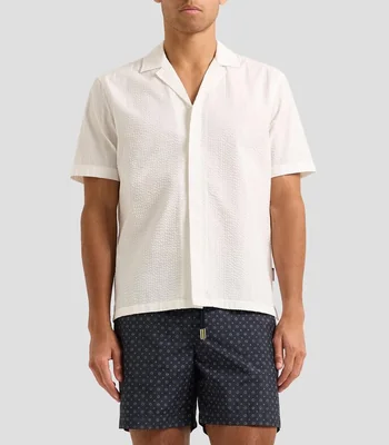 Camisa lisa con manga corta Hombre