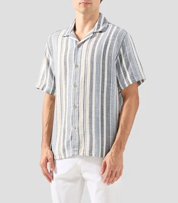 Camisa de rayas manga corta Hombre