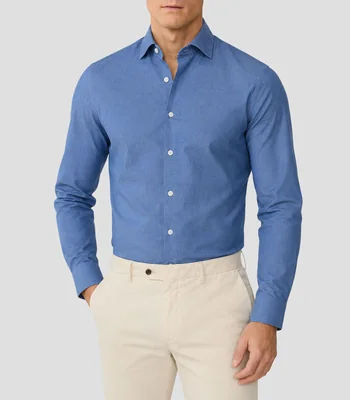 Camisa lisa manga larga Hombre