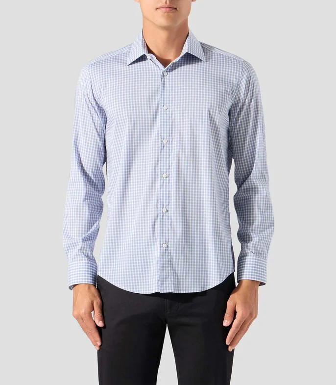 Camisa a cuadros manga larga Hombre