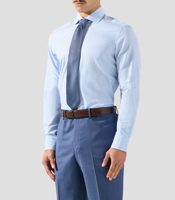 Camisa formal con rayas manga larga Hombre