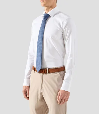 Camisa de vestir con microdiseño y manga larga Hombre