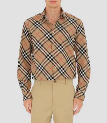 Camisa de cuadros manga larga Hombre