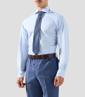 Camisa formal con microdiseños manga larga Hombre
