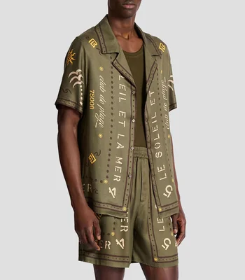Camisa estampada manga corta Hombre