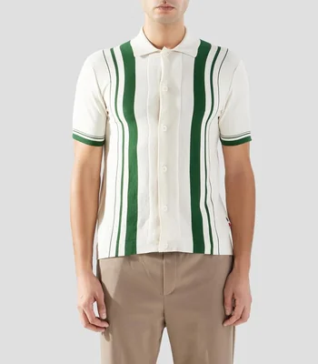 Camisa a rayas manga corta Hombre