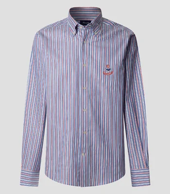 Camisa de manga larga con rayas Hombre