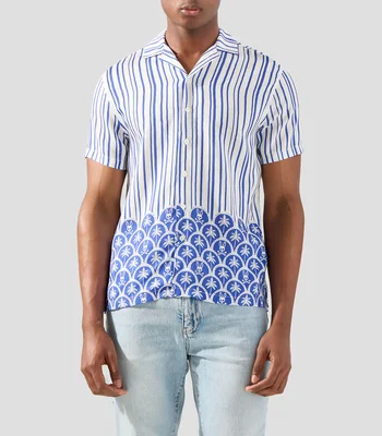 Camisa con estampado manga corta Hombre