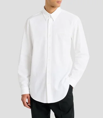 Camisa lisa manga larga Hombre