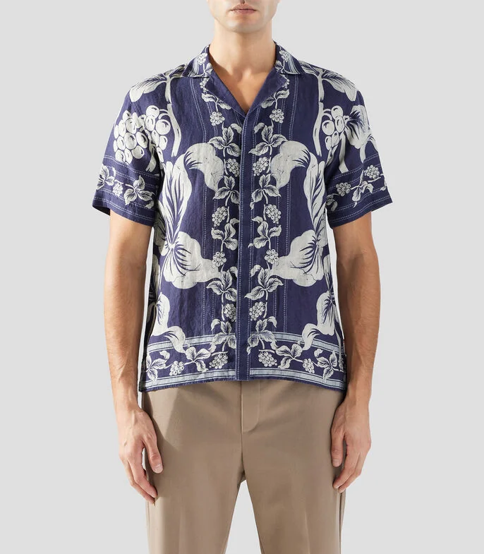 Camisa estampada manga corta Hombre