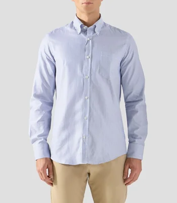 Camisa a rayas manga larga Hombre